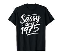 Funny Attitude Sassy Since 1975 Retro Mama Wife Sass Queen Camiseta