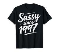 Funny Attitude Sassy Since 1997 Retro Mama Wife Sass Queen Camiseta