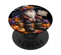 Funny Autumn GNOME Graphic For Women Men and Kids Hello Fall PopSockets PopGrip Adhesivo