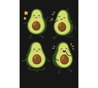 Funny Avocado Notebook - Black Cover with Cute Cartoon Scenes | Lined Journal 6x9” (Intro + 119 Pages): Kawaii Avocado-Themed Composition Book | Fun & ... Gift for Teens, Girls, Boys or Avocado Lovers