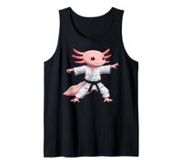 Funny Axolotl Doing Karate Samurai Ninja Axolotl Camiseta sin Mangas