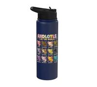 Funny axolotl lovers Axolotls of The World Stainless Steel Insulated Water Bottle