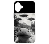 Funny Axolotl Selfie con OVNIs Weird Axolotls Anfibio Carcasa para iPhone 16 Plus