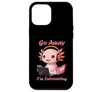 Funny Axolotls Go Away I'm Introverting Cute Kawaii Axolotl Carcasa para iPhone 12 Pro MAX