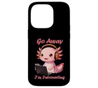 Funny Axolotls Go Away I'm Introverting Cute Kawaii Axolotl Carcasa para iPhone 14 Pro