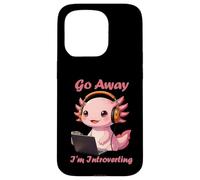 Funny Axolotls Go Away I'm Introverting Cute Kawaii Axolotl Carcasa para iPhone 15 Pro