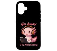 Funny Axolotls Go Away I'm Introverting Cute Kawaii Axolotl Carcasa para iPhone 16