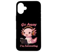 Funny Axolotls Go Away I'm Introverting Cute Kawaii Axolotl Carcasa para iPhone 16 Plus