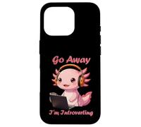 Funny Axolotls Go Away I'm Introverting Cute Kawaii Axolotl Carcasa para iPhone 16 Pro