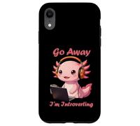 Funny Axolotls Go Away I'm Introverting Cute Kawaii Axolotl Carcasa para iPhone XR