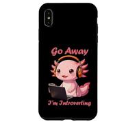 Funny Axolotls Go Away I'm Introverting Cute Kawaii Axolotl Carcasa para iPhone XS MAX