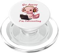 Funny Axolotls Go Away I'm Introverting Cute Kawaii Axolotl PopSockets PopGrip para MagSafe