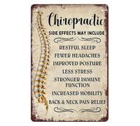 Funny Back Doctor Tin Sign Chiropractic Side Effects Wall Plaque 12x8 Inch