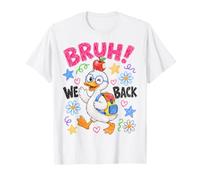 Funny Back To School Duck Bruh We Back First Day Kids Camiseta