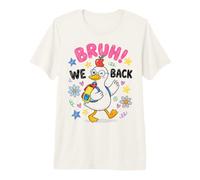 Funny Back To School Duck Bruh We Back First Day Kids Camiseta Premium
