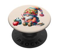 Funny Back To School Gnome Graphic For Students And Teachers PopSockets PopGrip Adhesivo