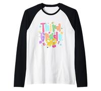 Funny Back to School Vibes for Third Grade Teacher Kids Camiseta Manga Raglan