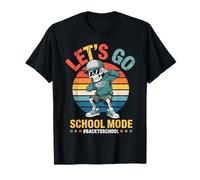 Funny Back to School Vibes Retro Skeleton School Mode Kids Camiseta