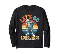 Funny Back to School Vibes Retro Skeleton School Mode Kids Manga Larga