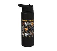 Funny Backyard Chickens Of The World Stainless Steel Insulated Water Bottle