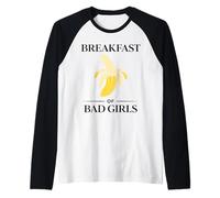 Funny Bad Girls Adult Sport Quote Breakfast of Champions Camiseta Manga Raglan