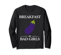 Funny Bad Girls Adult Sport Quote Breakfast of Champions Manga Larga