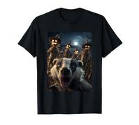 Funny Badger Selfie con Espantapájaros Espeluznante Animal de Halloween Camiseta