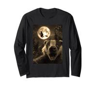 Funny Badger Selfie Luna Llena Bosque de Brujas Volador Halloween Manga Larga