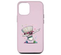 Funny Badminton Player Kids Boys Men Women Shuttlecock Dab Carcasa para iPhone 12/12 Pro