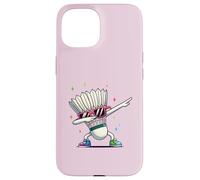 Funny Badminton Player Kids Boys Men Women Shuttlecock Dab Carcasa para iPhone 15