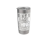 Funny Bagel Lover Text Design: It's A Bagel Thing Beygl Vaso térmico de acero inoxidable de doble pared
