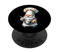 Funny Baker GNOME Dad with Large Baker Hat For Baking Mom PopSockets PopGrip Adhesivo