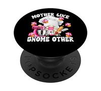 Funny Baking GNOME For Women Who Love To Bake Pink Muffins PopSockets PopGrip Adhesivo