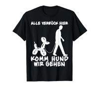 Funny Balloon Dog «Alle Verrück Hier Komm Hund Wir Gehen Camiseta gráfica económica, Hombre, Negro, L