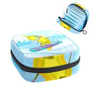 Funny Banana Snowboard, bolsa de época, bolsa de almacenamiento portátil para tampones para servilletas sanitarias, Varios colores, 4.7x6.6x6.6 in/12x17x17 cm