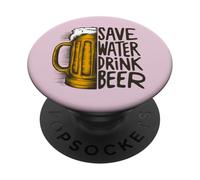 Funny Bar Alcohol Drinking Party Beer Brew Craft Cerveza PopSockets PopGrip Adhesivo