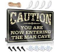Funny Bar Decor Caution! You are Now Entering The Man Cave Sign Man Cave Decor Home Bar Metal Signs (Tamaño: 30 x 40 cm)
