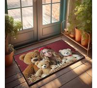 Funny Bar Decor Megan'S Cozy Corner - Felpudo de aventura con oso de peluche, decoración de otoño, grande para entrada al aire libre (65 x 90 cm)