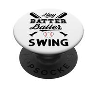 Funny Baseball Batter Batter Swing Hey Game Day Baseball Mom PopSockets PopGrip Adhesivo