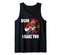 Funny Baseball Catcher Run I Dare You Backstop Battery Mate Camiseta sin Mangas