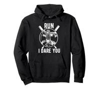 Funny Baseball Catcher Run I Dare You Backstop Battery Mate Sudadera con Capucha
