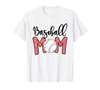 Funny Baseball Mom Leopard Print 4 Softball Mom Mother's Day Camiseta