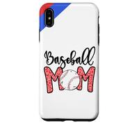 Funny Baseball Mom Leopard Print 4 Softball Mom Mother's Day Carcasa para iPhone XS MAX