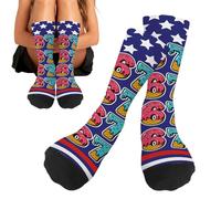 Funny Baseball Socks - Baseball Season Gift Crew Socks, Softball Sock, Soft Lightweight Funny Long, Fun Printed Boys Softball Sock For Daily Sports Basketball Hockey Walking Running Women Adult Teens