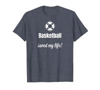 Funny Basketball Saved My Life Basketball Lover Ball Player Camiseta, Hombre, Azul Jaspeado, 5XL