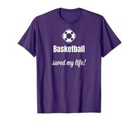 Funny Basketball Saved My Life Basketball Lover Ball Player Camiseta, Hombre, Morado, XL
