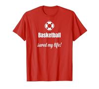 Funny Basketball Saved My Life Basketball Lover Ball Player Camiseta, Hombre, Rojo, S