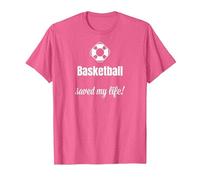 Funny Basketball Saved My Life Basketball Lover Ball Player Camiseta, Hombre, Rosa Jaspeado, XXL