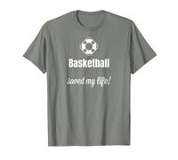 Funny Basketball Saved My Life Basketball Lover Ball Player Camiseta, Hombre, Verde Militar Jaspeado, XXL