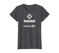Funny Basketball Saved My Life Basketball Lover Ball Player Camiseta, Mujer, Jaspeado Oscuro, XL